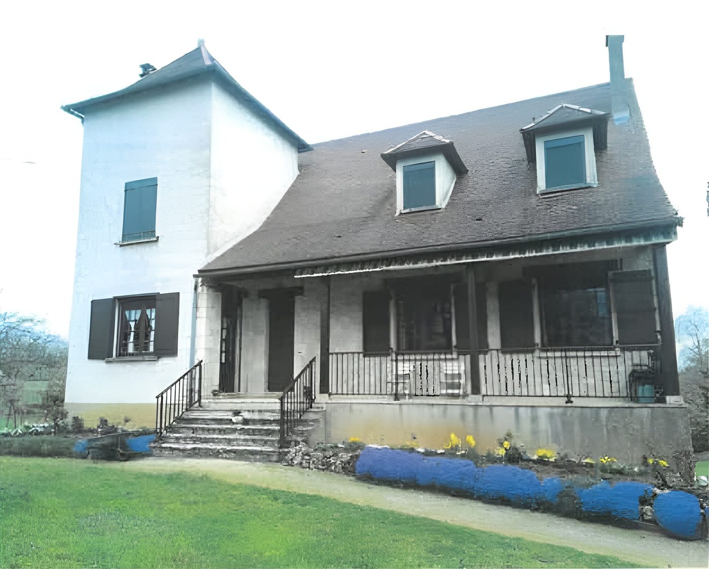 Façade Sud de la maison, pierre de taille moellons, Gramat